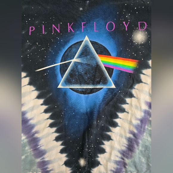 Vintage Liquid Blue Pink Floyd Shirt Medium "Dark Side of the Moon" Tye Dye EUC - Picture 11 of 11